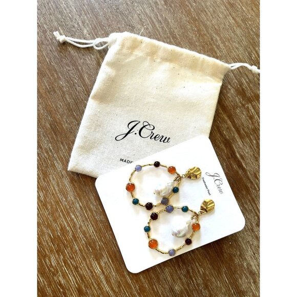 NWT J.Crew Multi-Color Semi-Precious Stone Statement Earrings - Picture 5 of 5